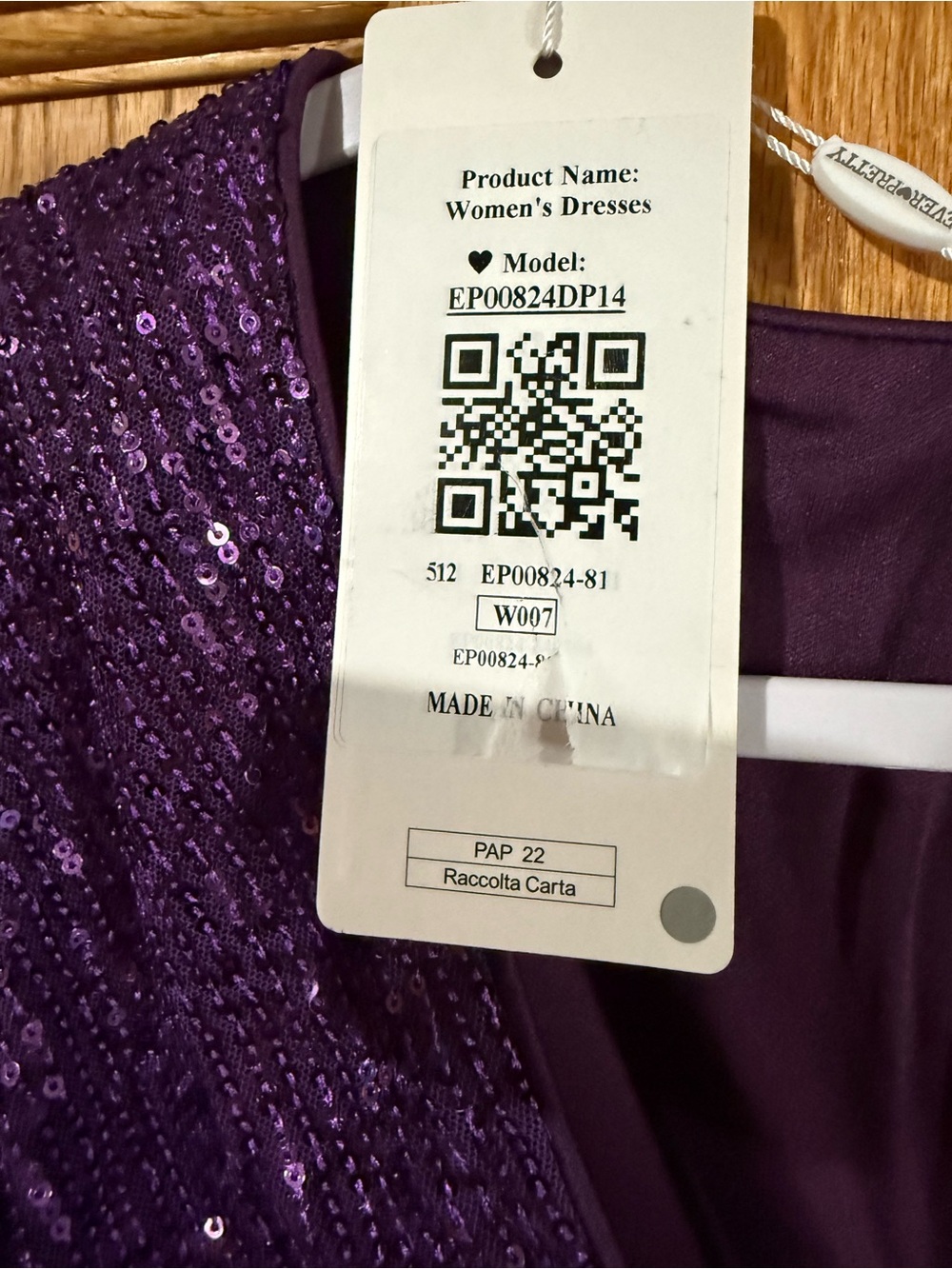 Ever Pretty Purple Sequin Long Sleeve Plus-Size Gown - Picture 4 of 5